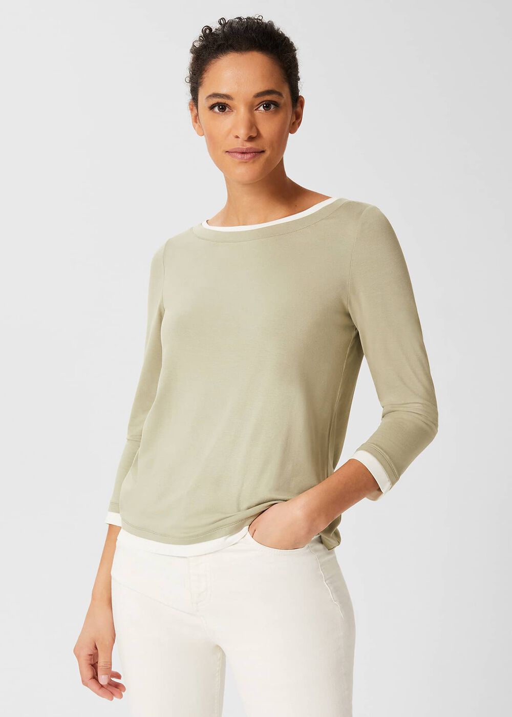 Delaney Top, Green Ivory, hi-res