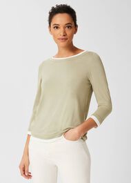 Delaney Top, Green Ivory, hi-res