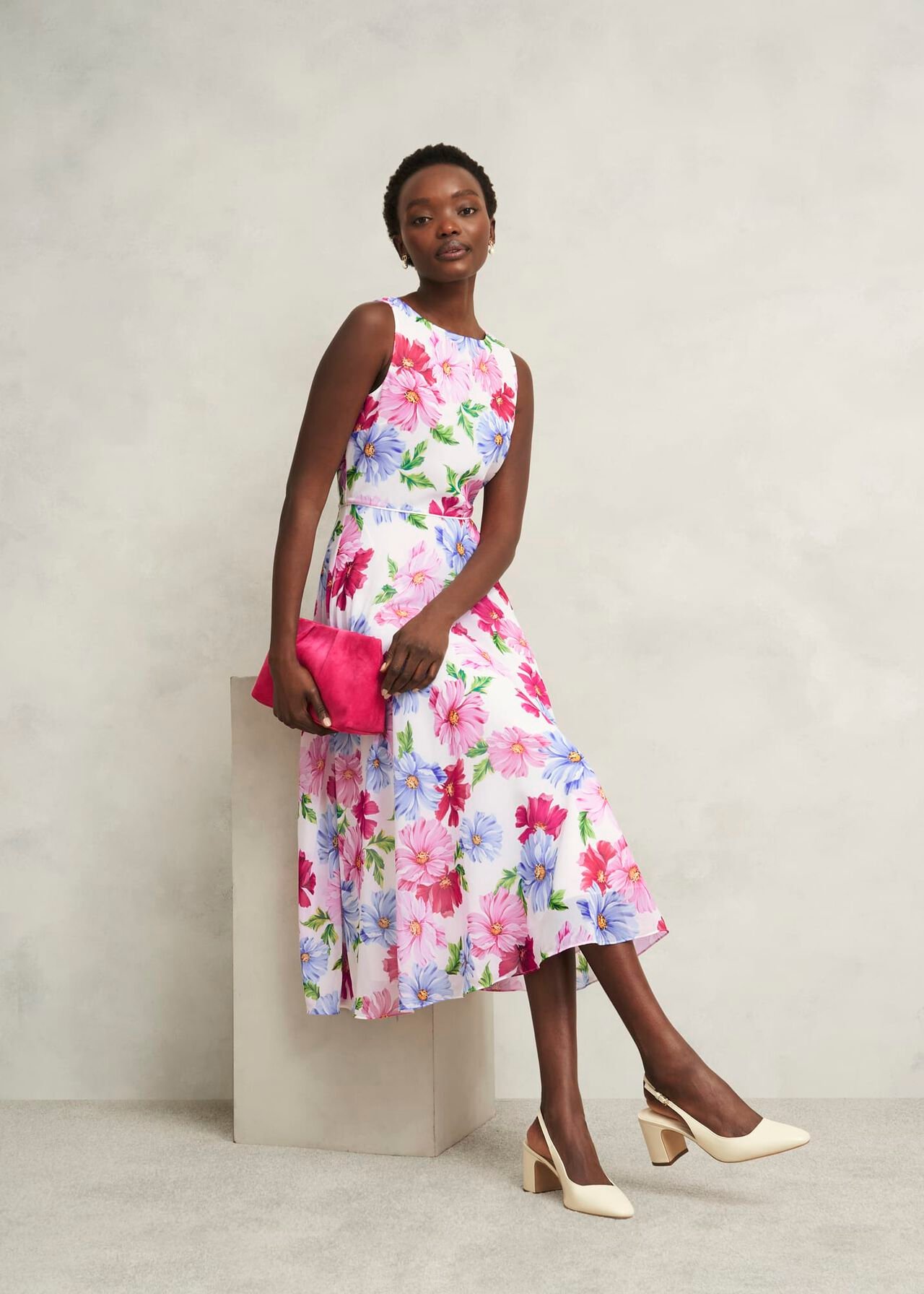 Petite Carly Dress, Ivory Multi, hi-res