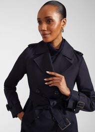 Shea Shower Resistant Trench Coat, Navy, hi-res