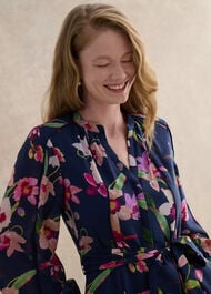 Pippa Floral Waist Tie Dress, Midnight Multi, hi-res
