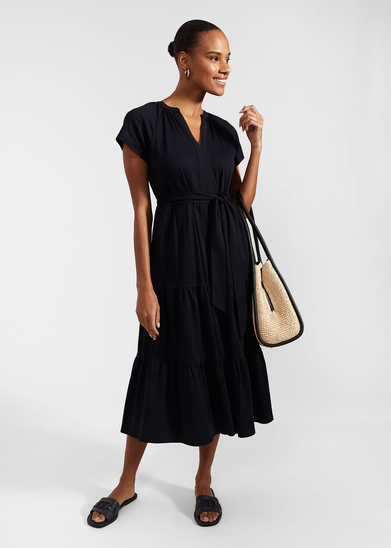 Valentina Jersey Dress, Navy, hi-res