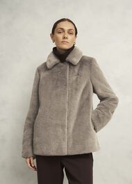 Dania Faux Fur Coat, Mink, hi-res