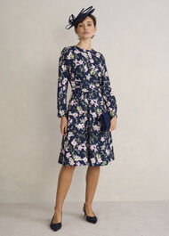 Sabine Floral Tie Dress, Midnight Multi, hi-res