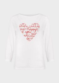 Claudia Heart T-Shirt, White Geranium, hi-res