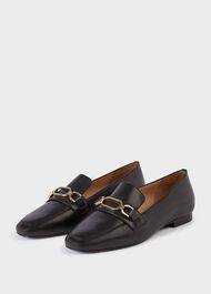 Alexia Hardware Flats, Black, hi-res