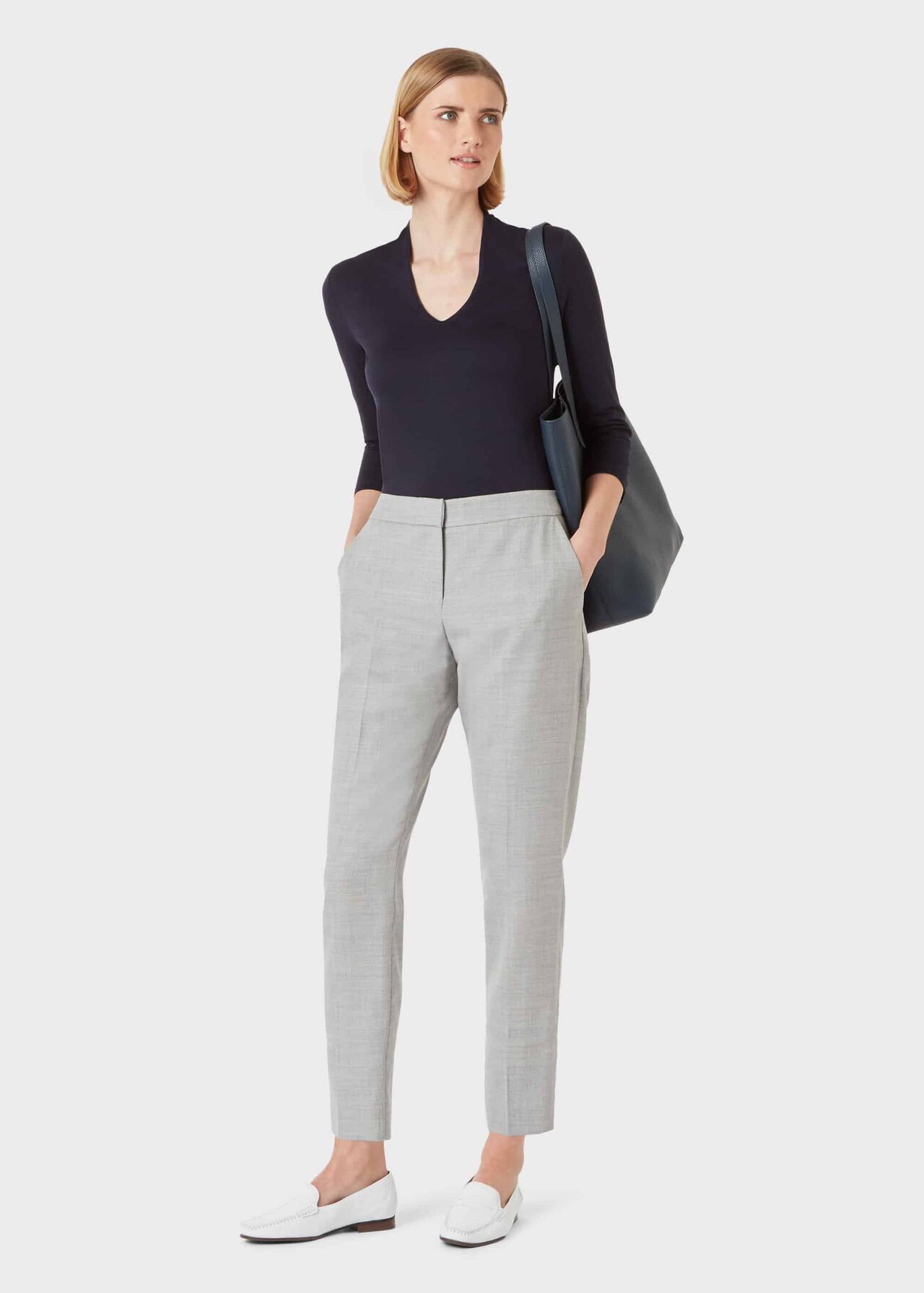 Aimee Double Fronted Top, Navy, hi-res