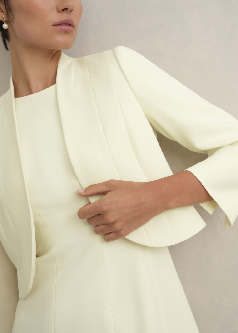 Eliana Seam Detail Jacket, Pale Yellow, hi-res