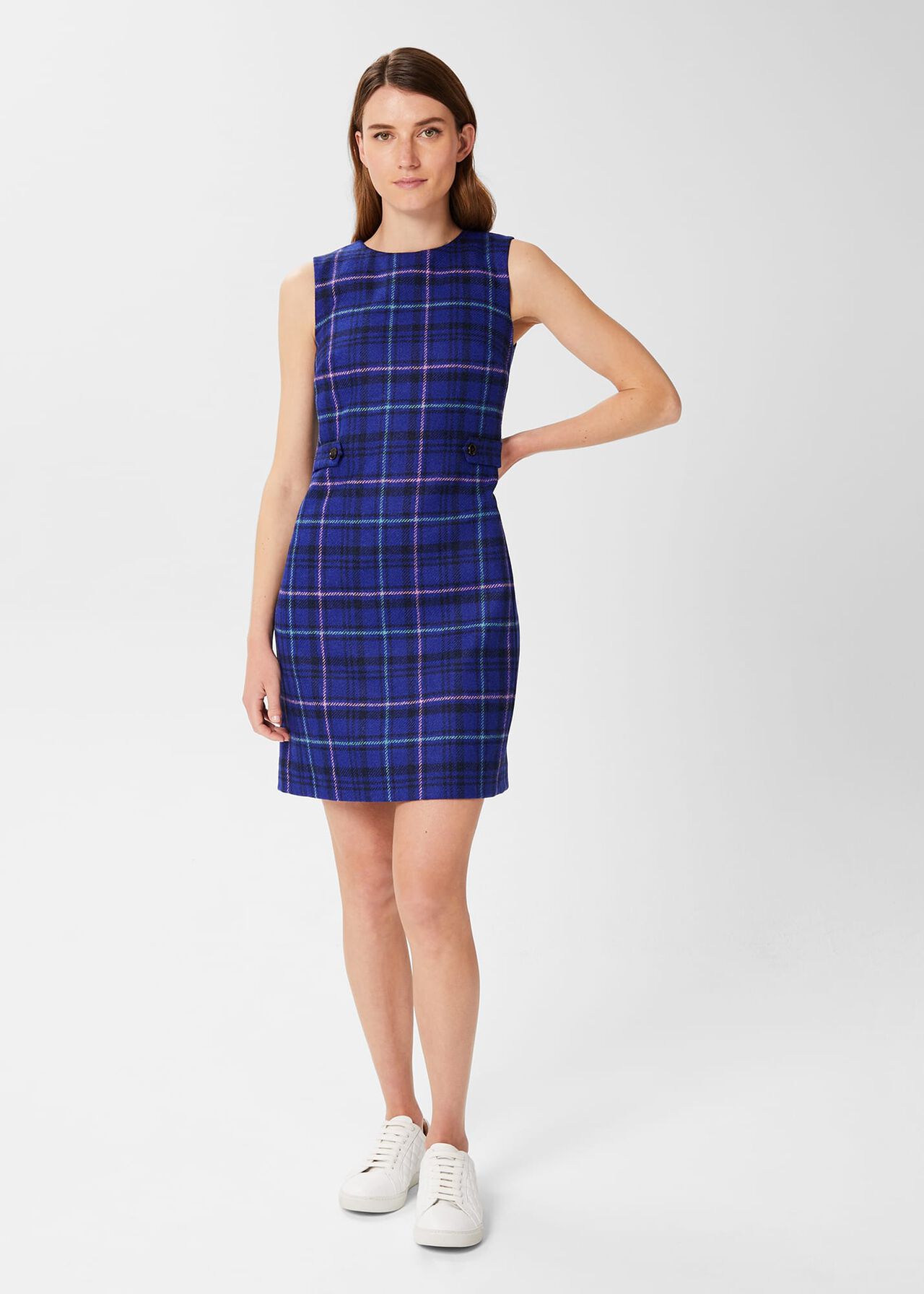 Petite Emberly Wool Dress, Cobalt Multi, hi-res