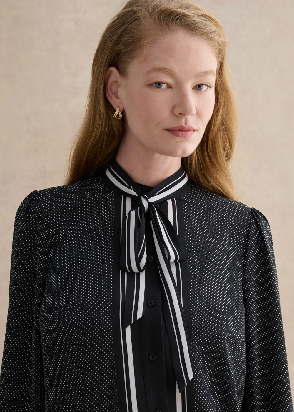 Valerie Blouse, Navy Ivory, hi-res