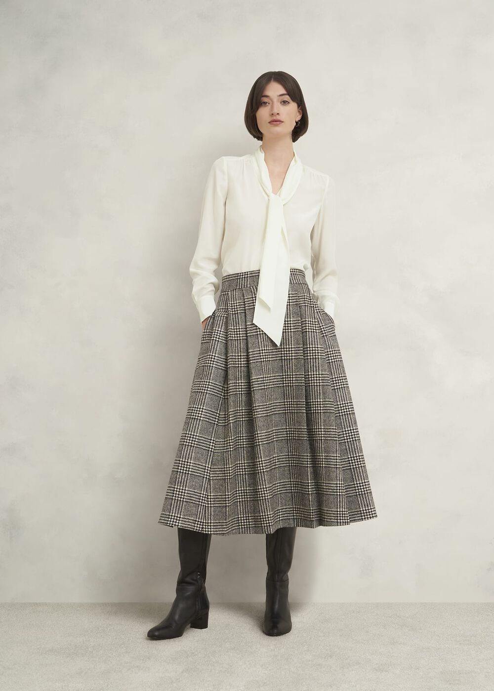 Mimi Silk Blouse, Ivory, hi-res