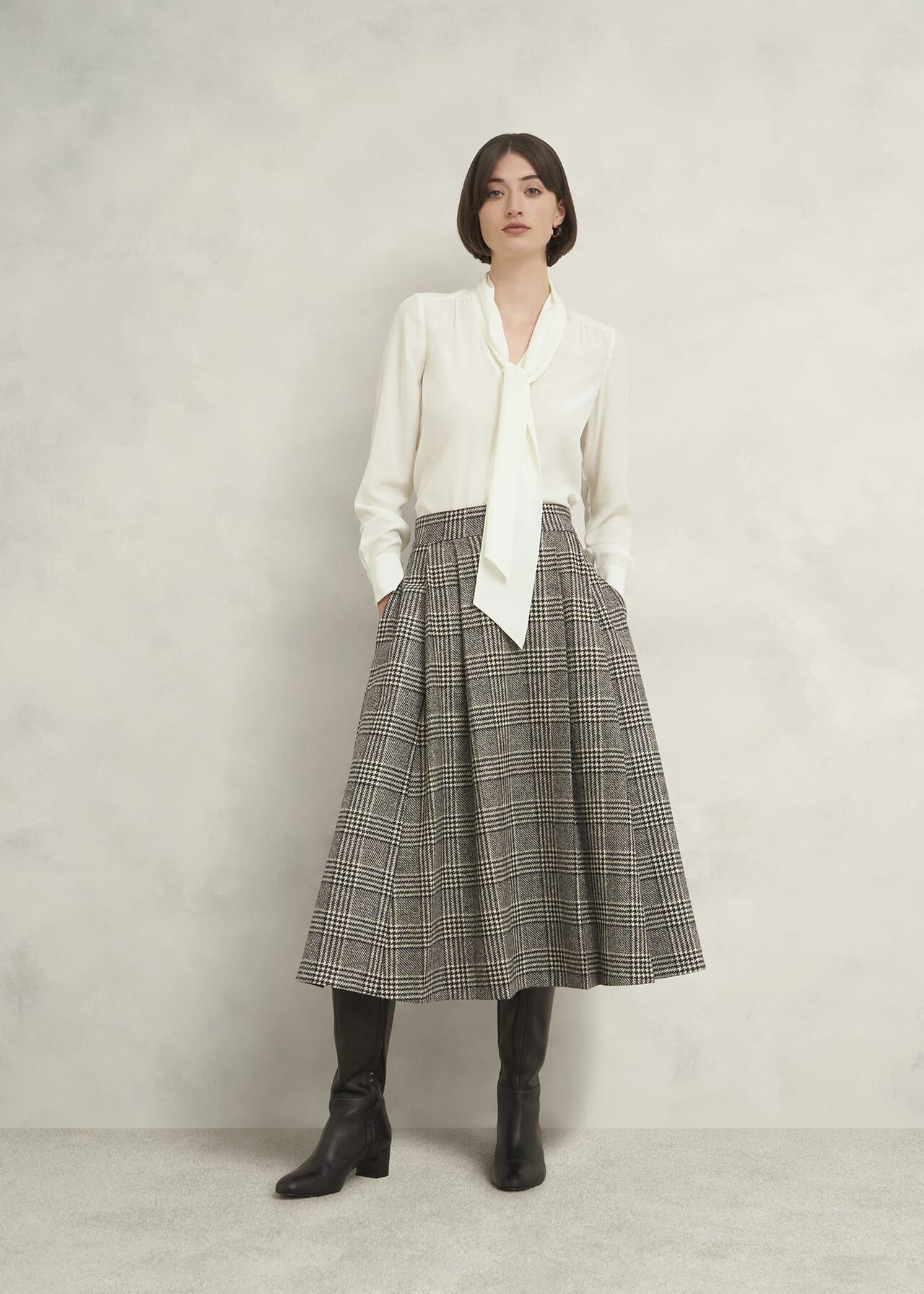 Mimi Silk Blouse, Ivory, hi-res