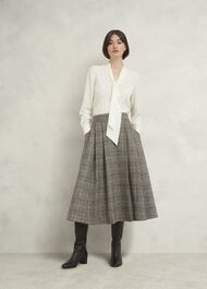 Mimi Silk Blouse, Ivory, hi-res