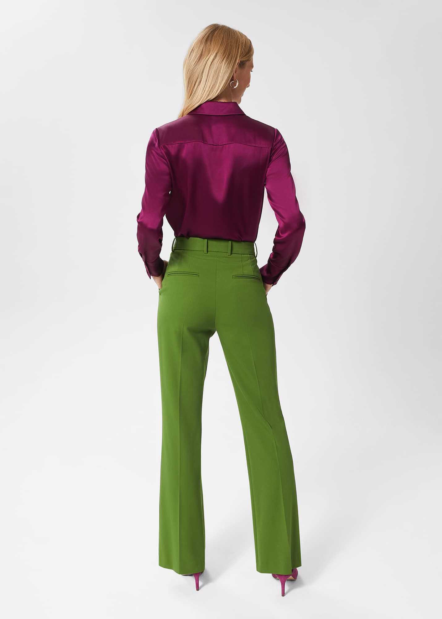 Green dress pants womens sales