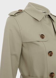Saskia Shower Resistant Trench Coat, Sage Green, hi-res