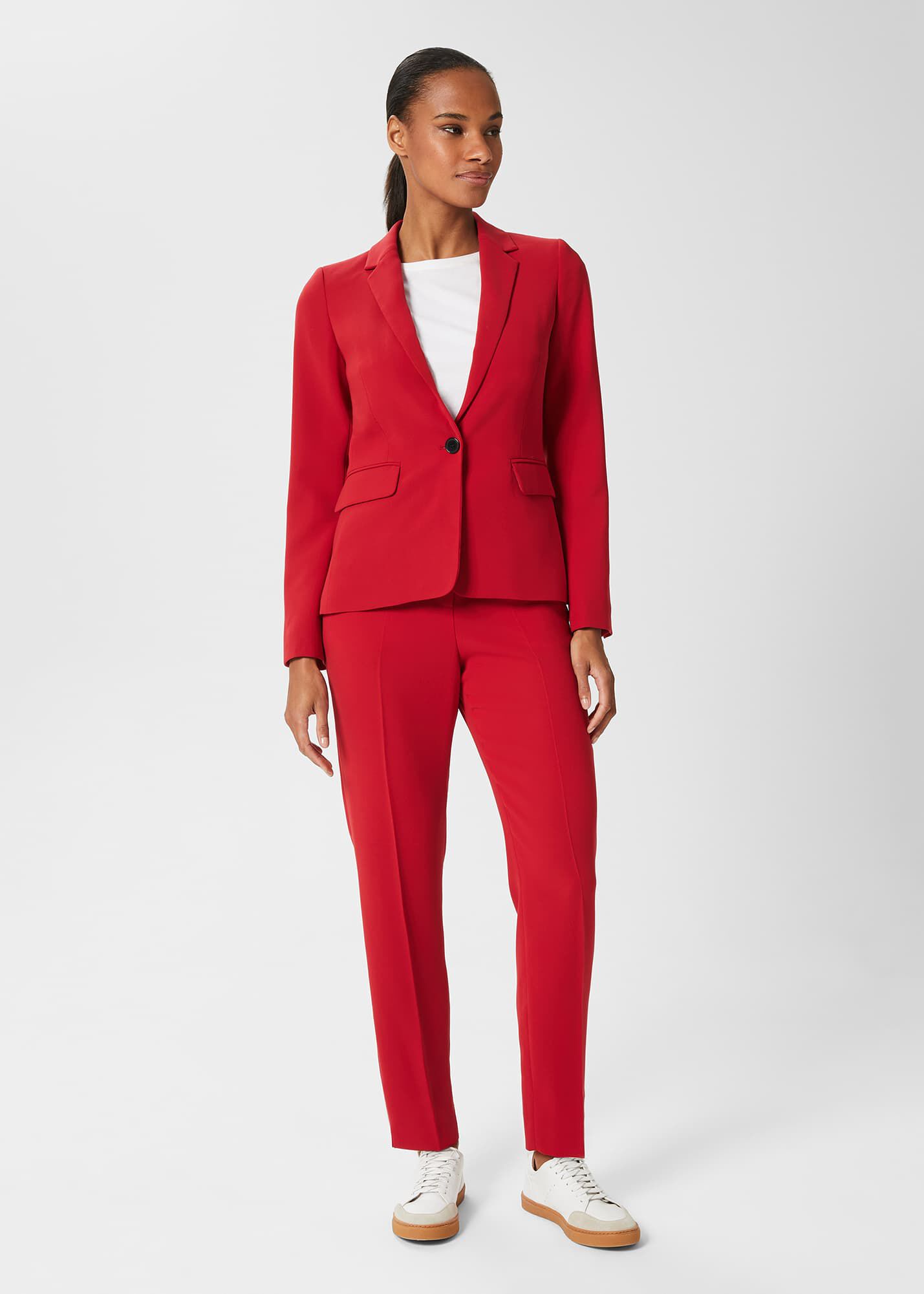 Ladies red suits online for sale