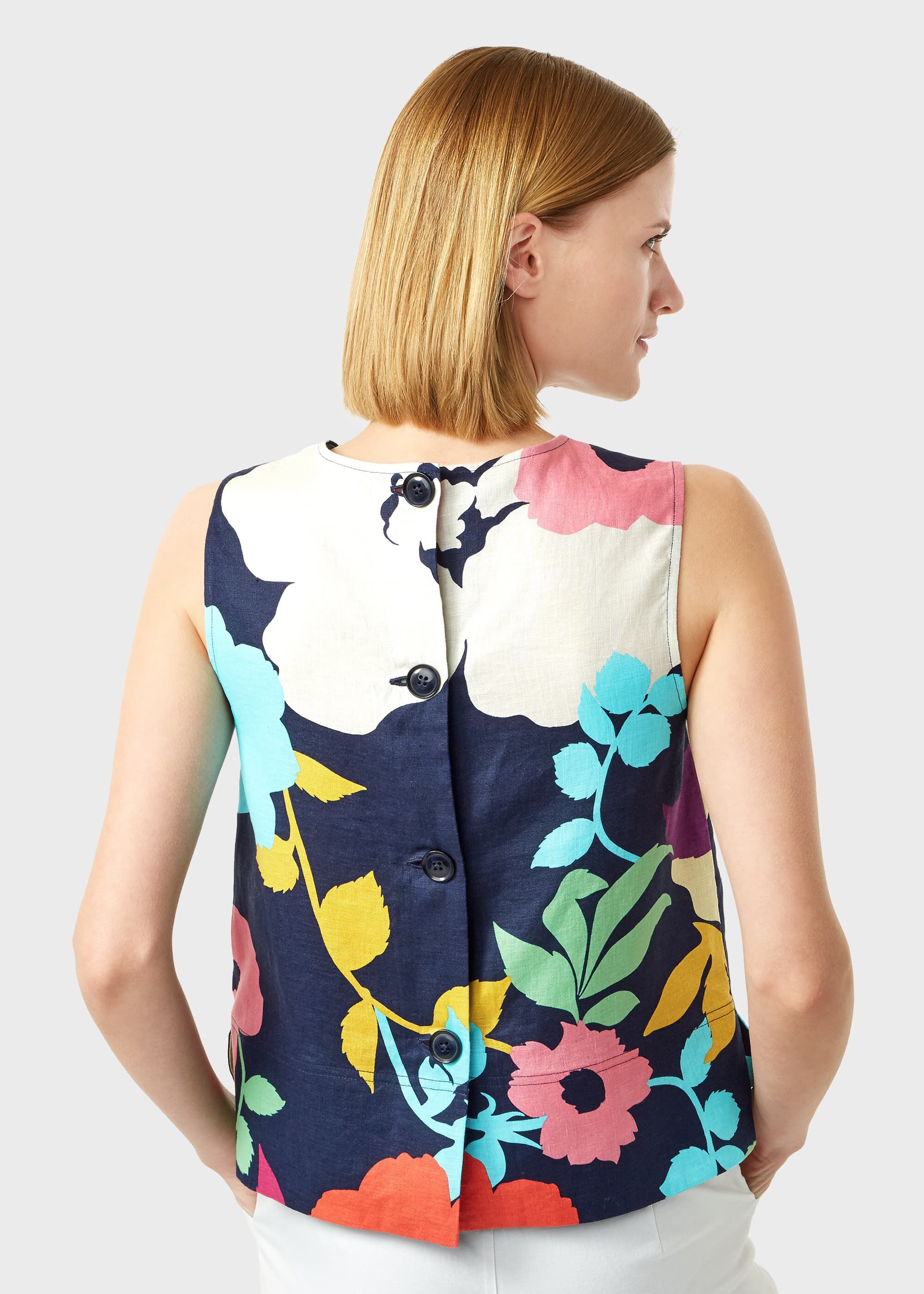 Halle Linen Floral Top | Hobbs