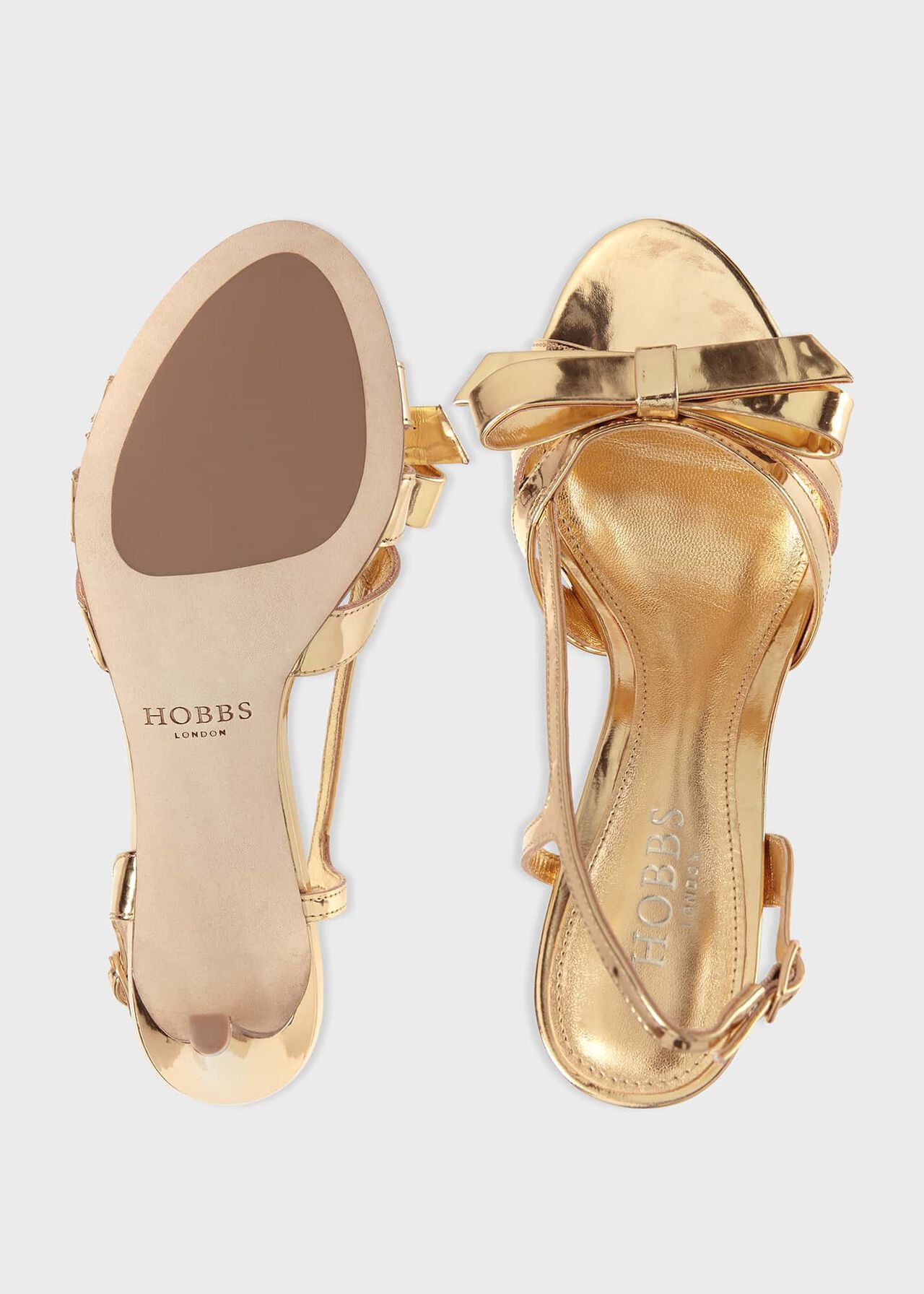 Anastasia Bow Sandal, Pale Gold, hi-res