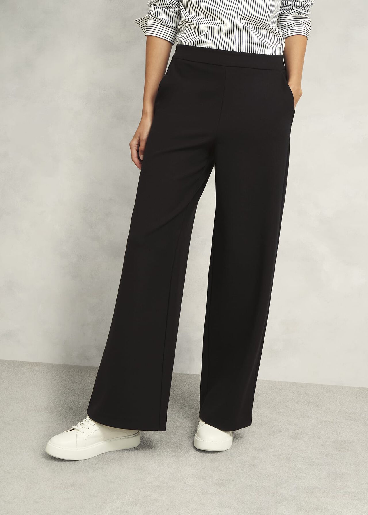 Kathy Ponte Pants, Black, hi-res