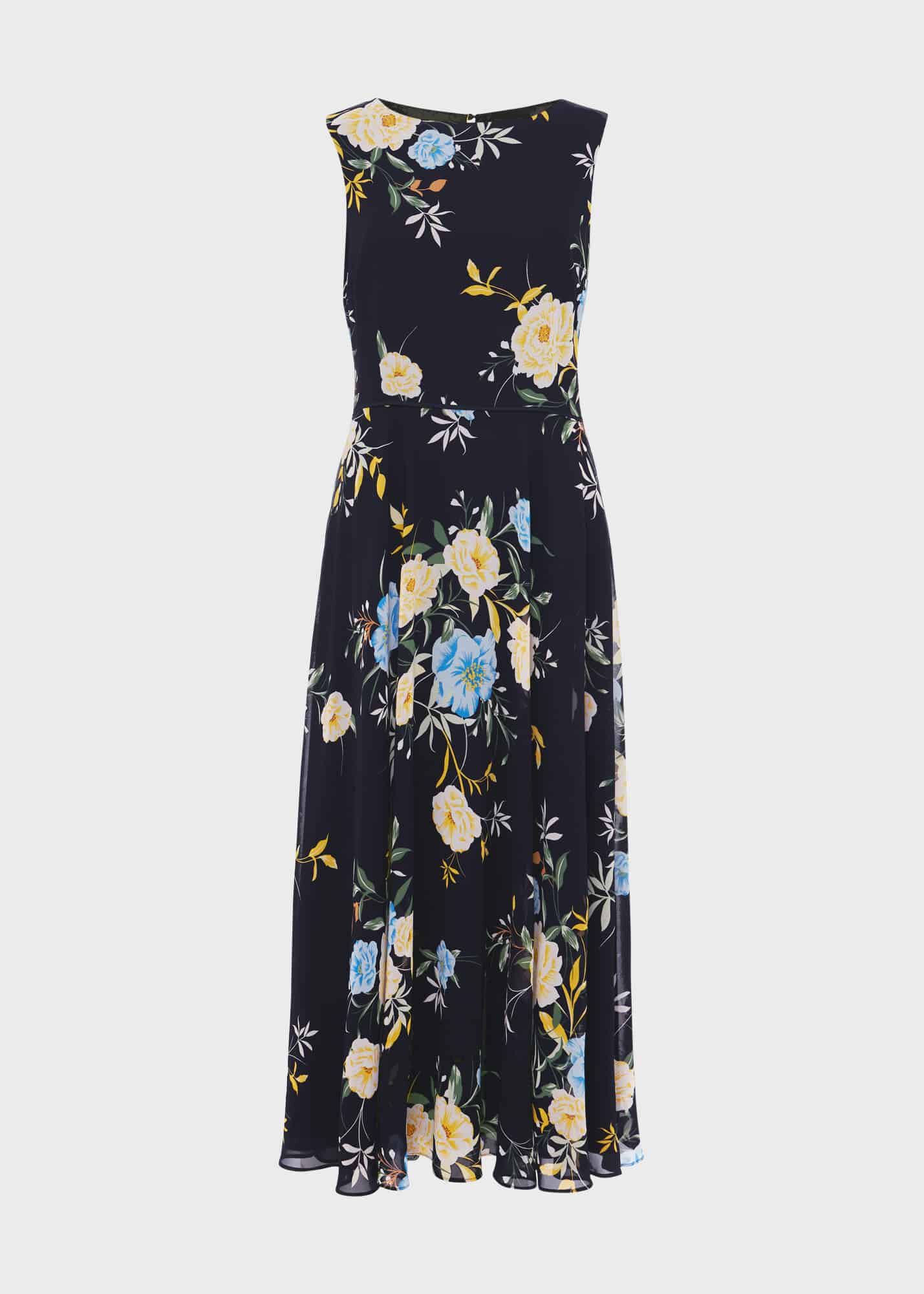 Hobbs navy floral dress clearance