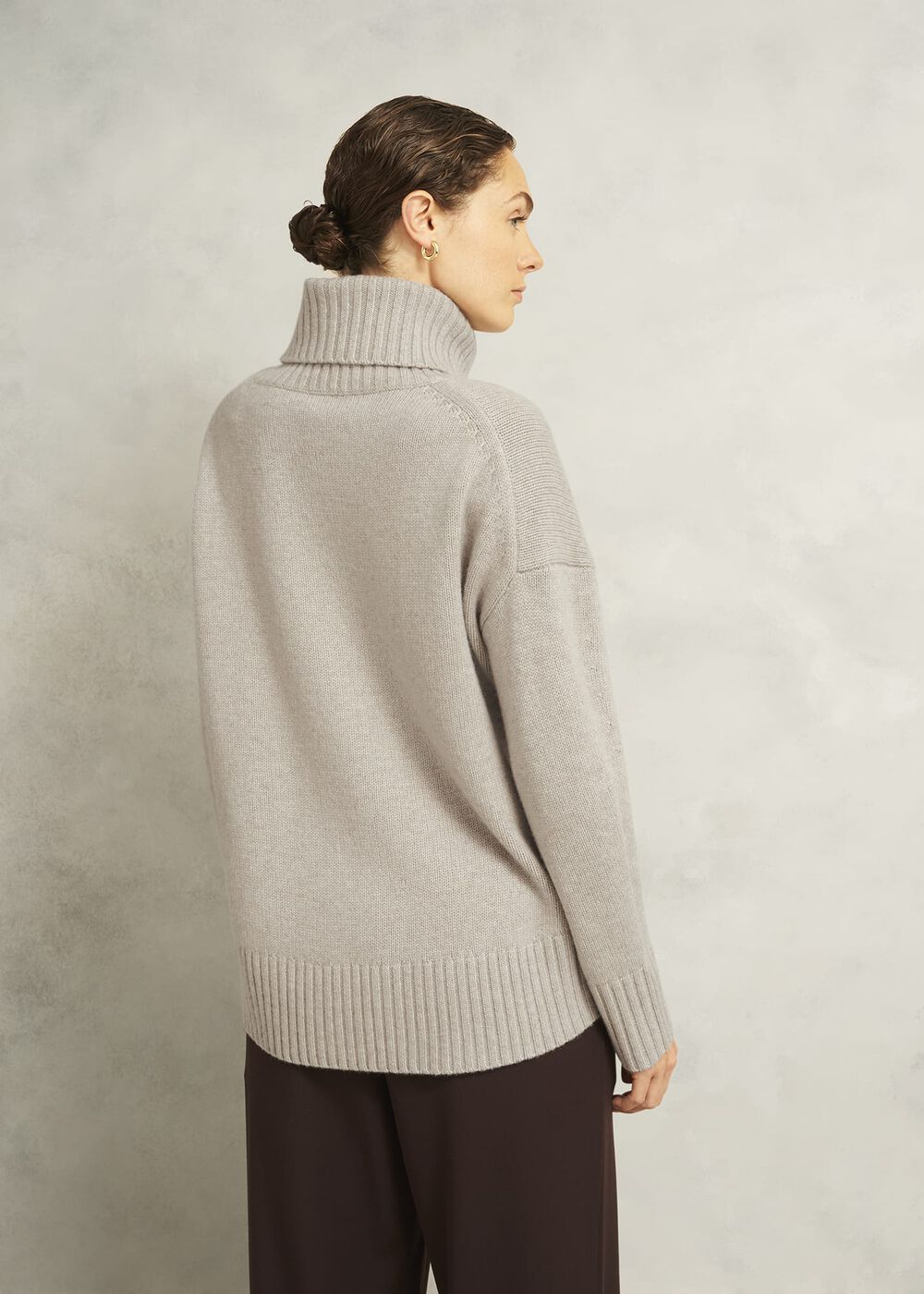 Gabi Rollneck Cashmere Jumper, Oatmeal Marl, hi-res