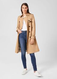 Finley Water Resistant Trench Coat, Fawn Beige, hi-res