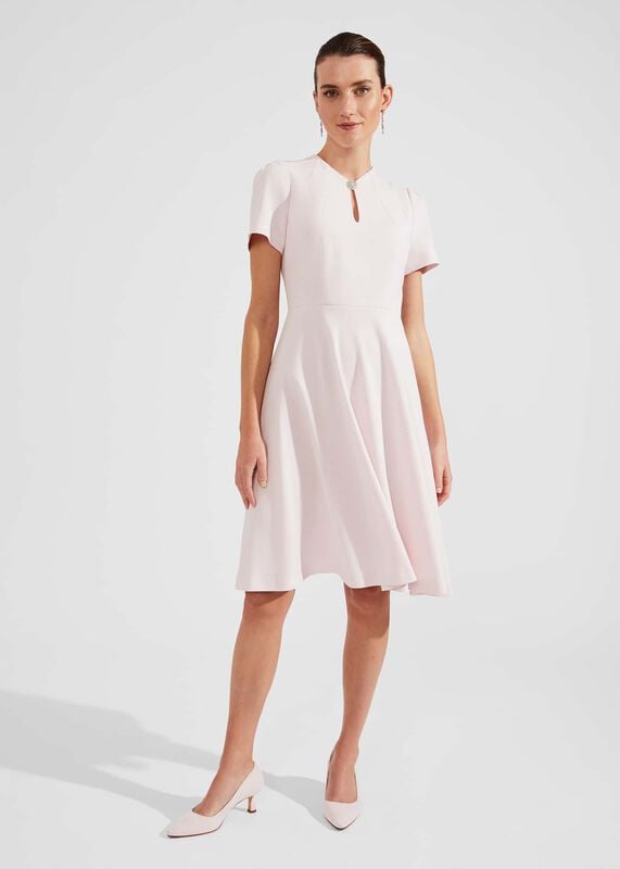 Chara Fit And Flare Dress, Pale Pink Chara Fit And Flare Dress