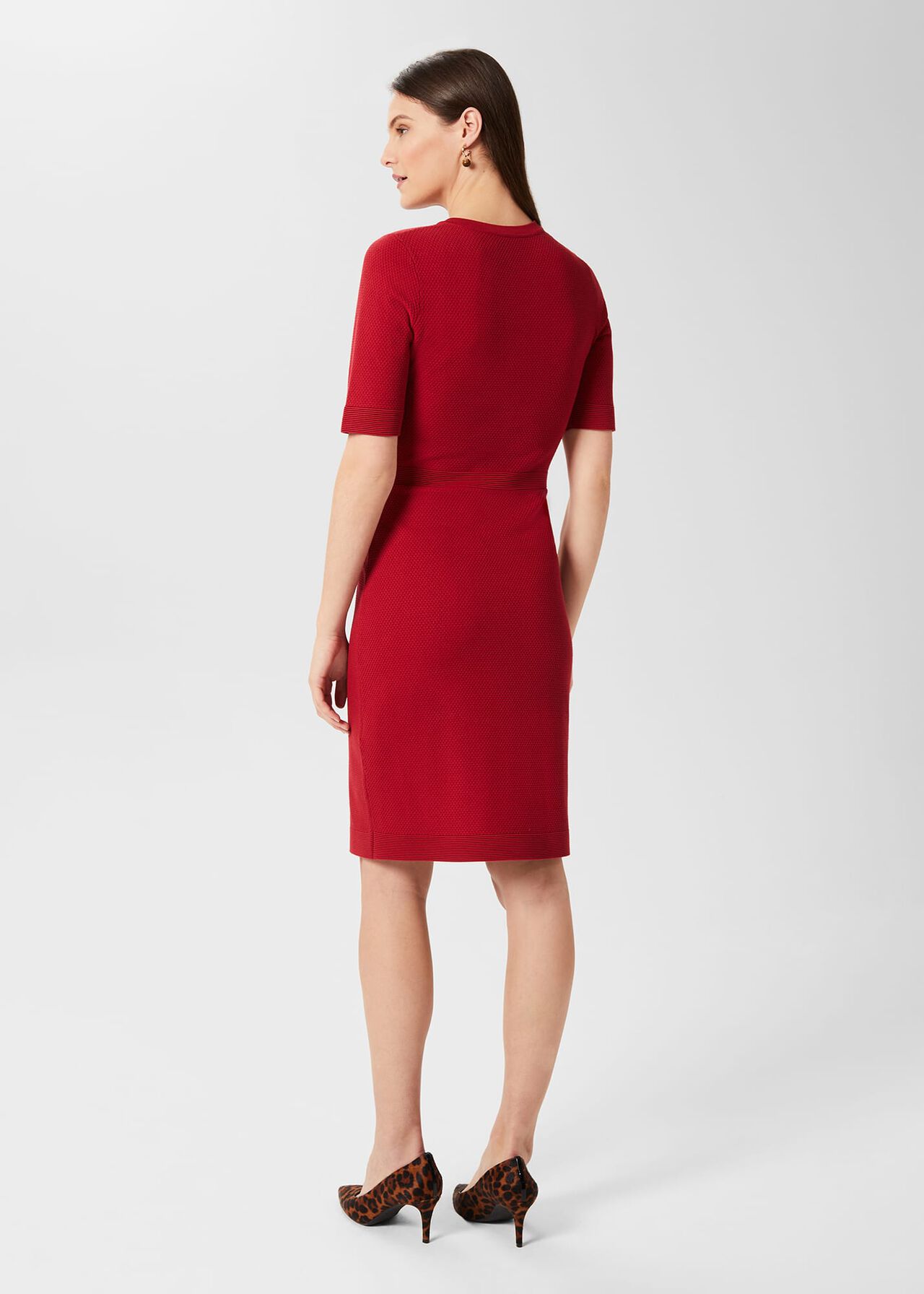 Noa Knitted Dress, Deep Red, hi-res