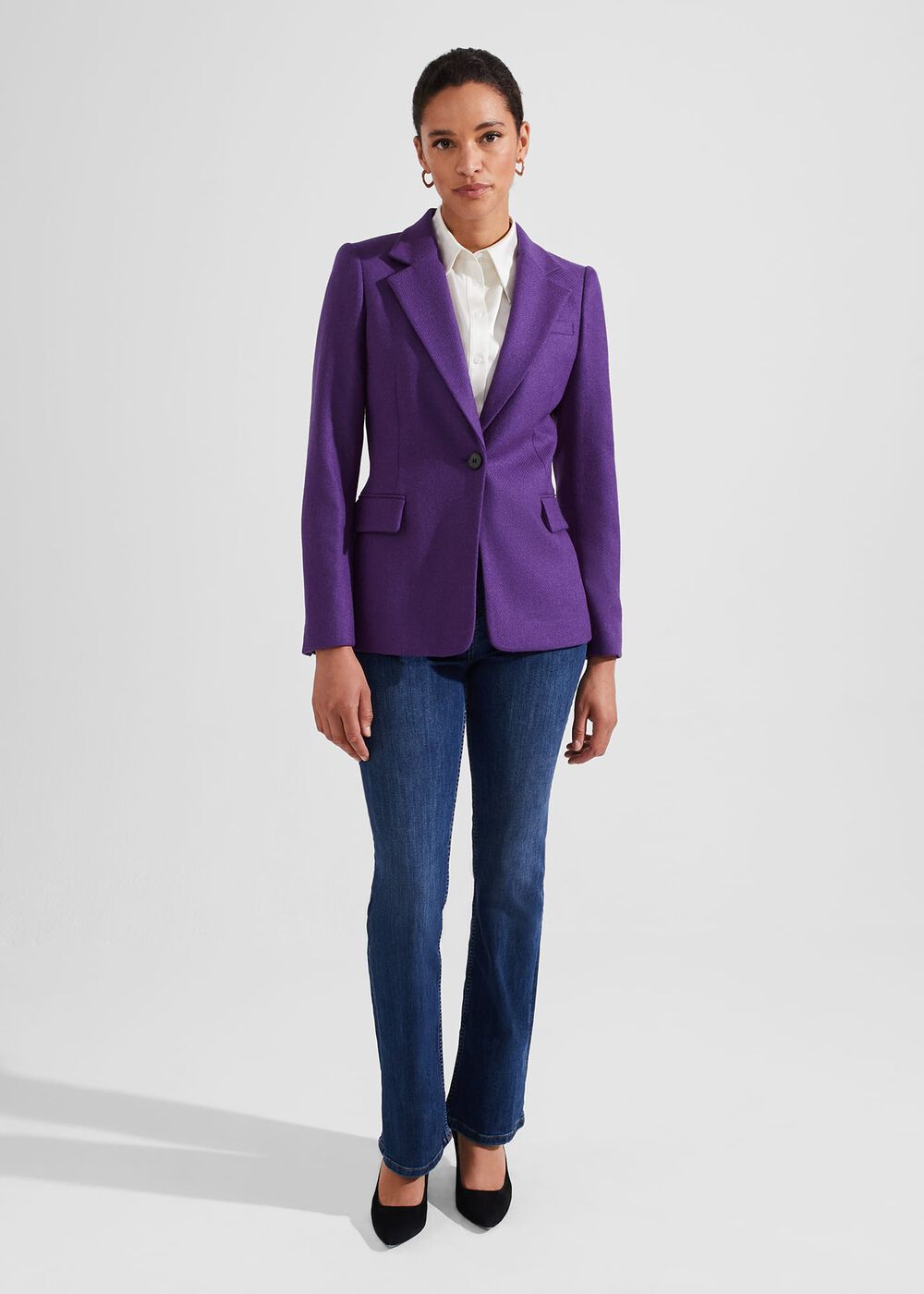 Petite Jess Wool Jacket, Indigo Purple, hi-res