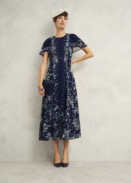 Catherine Suede Wristlet, Midnight Navy, hi-res