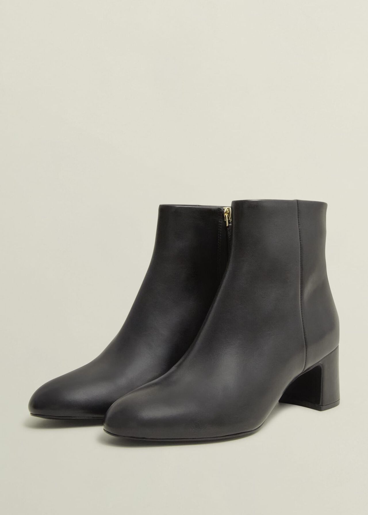 Rochelle Leather Ankle Boots, Black, hi-res