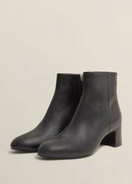 Rochelle Leather Ankle Boots, Black, hi-res