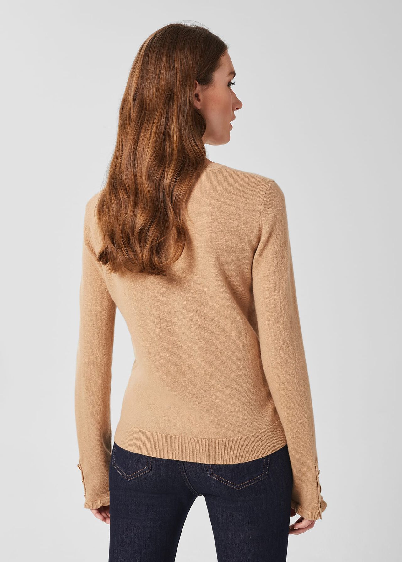Imogen Wool Cashmere Sweater, Camel, hi-res