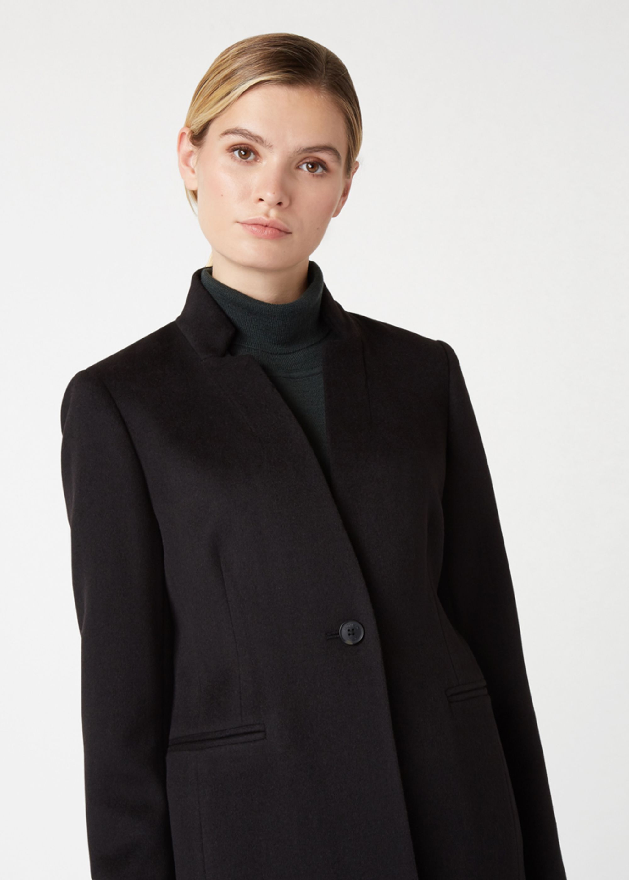 hobbs black wool coat