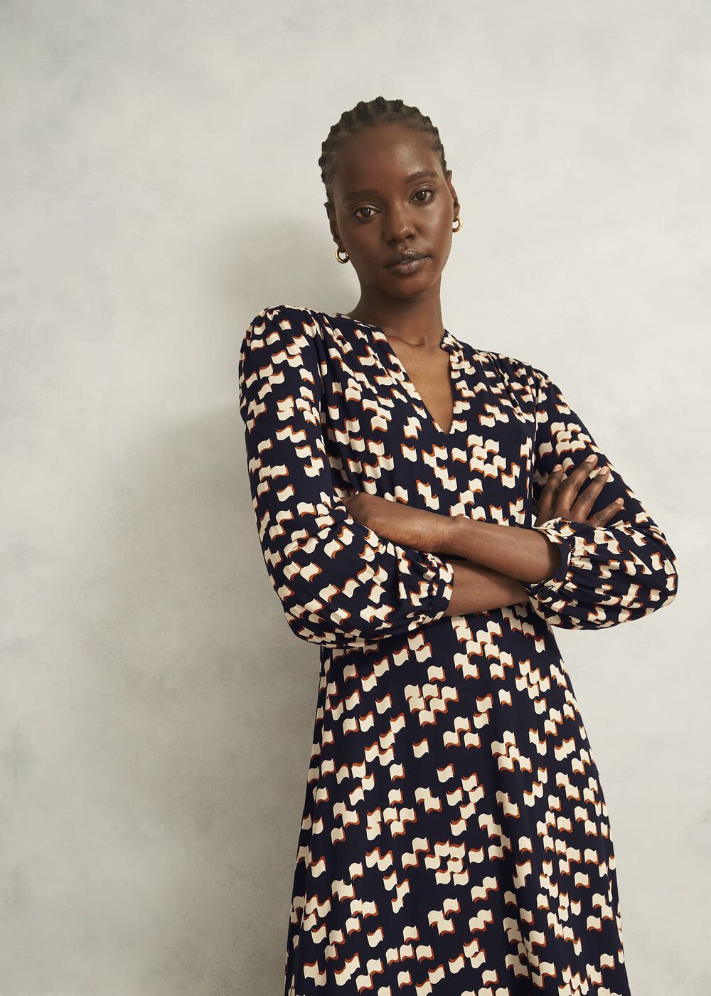 Petite Harlie Dress, Navy Multi, hi-res