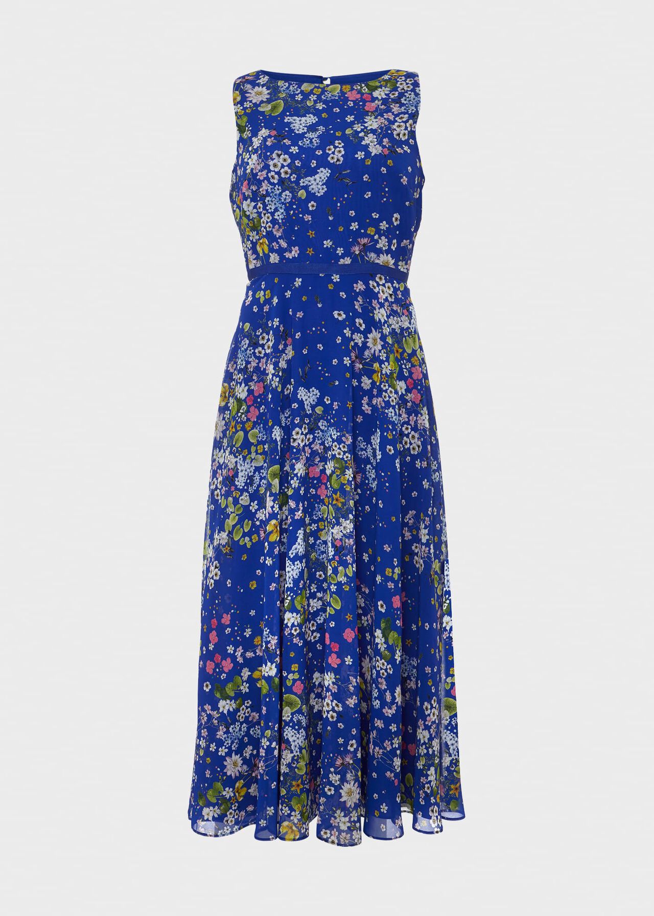 Petite Carly Floral Midi Dress, Cobalt Multi, hi-res