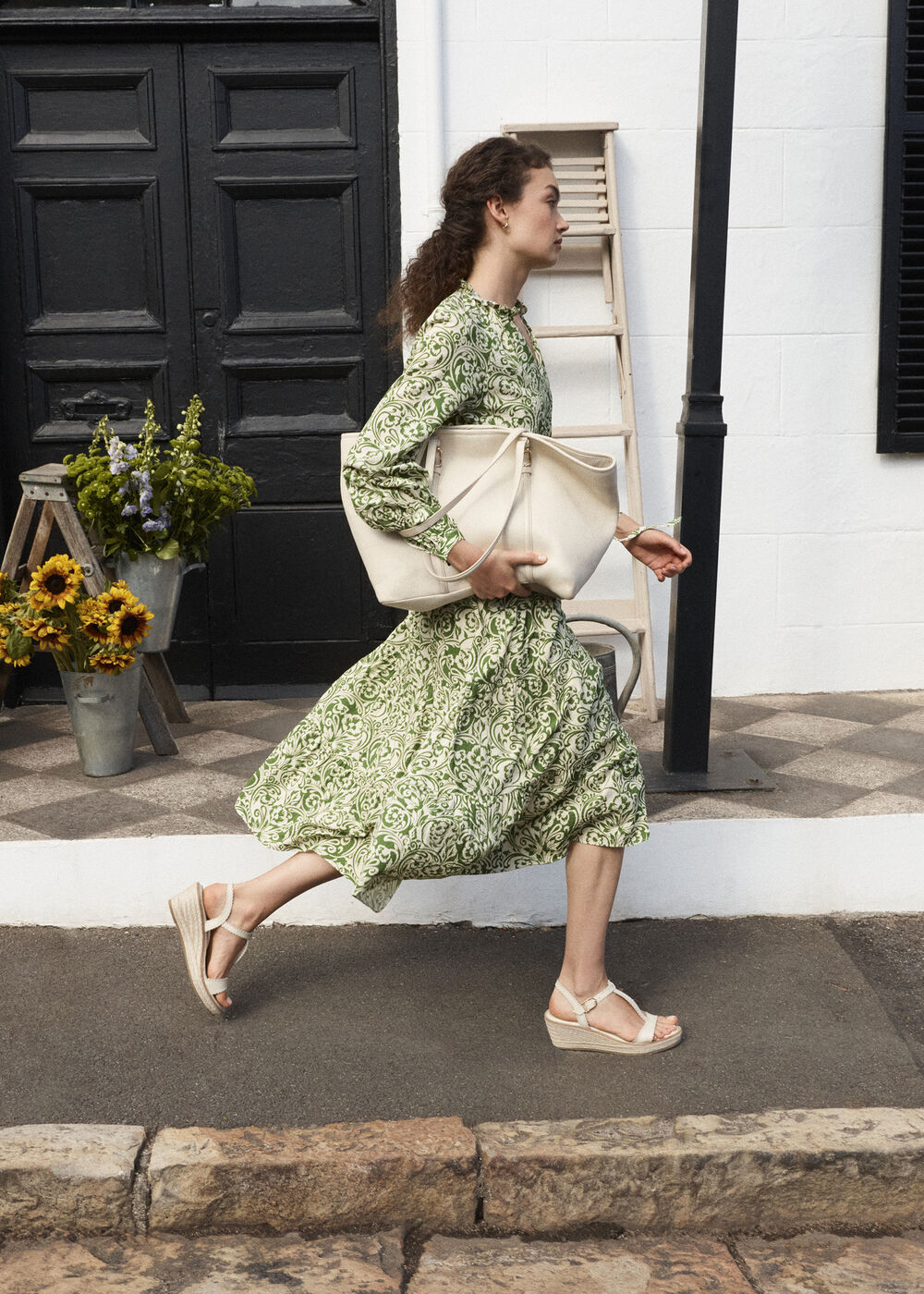 Amaris Dress, Green Cream, hi-res