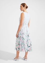 Carly Floral Midi Dress, Pale Blue Multi, hi-res