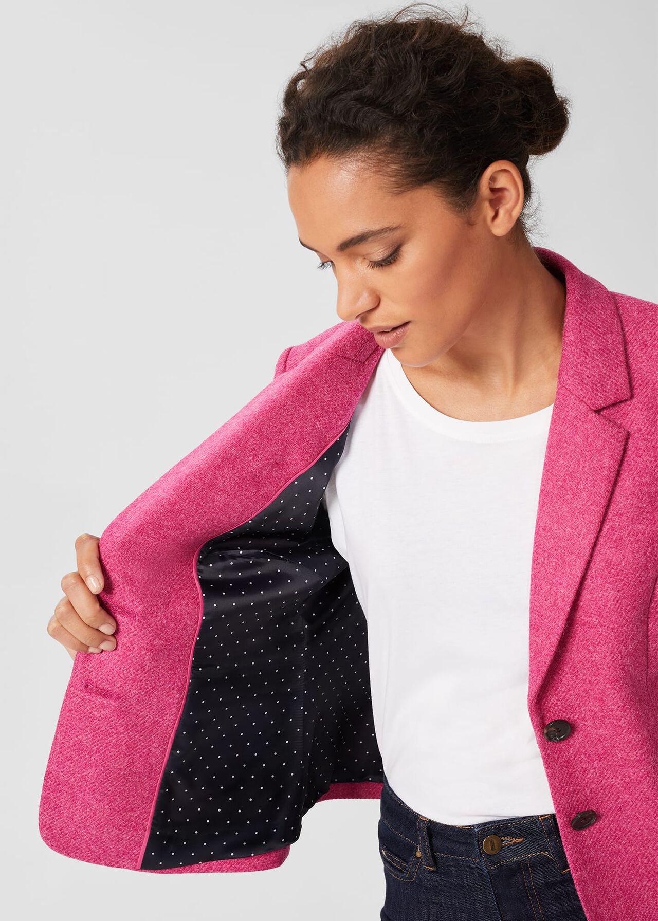 Hackness Wool Jacket, Pink, hi-res