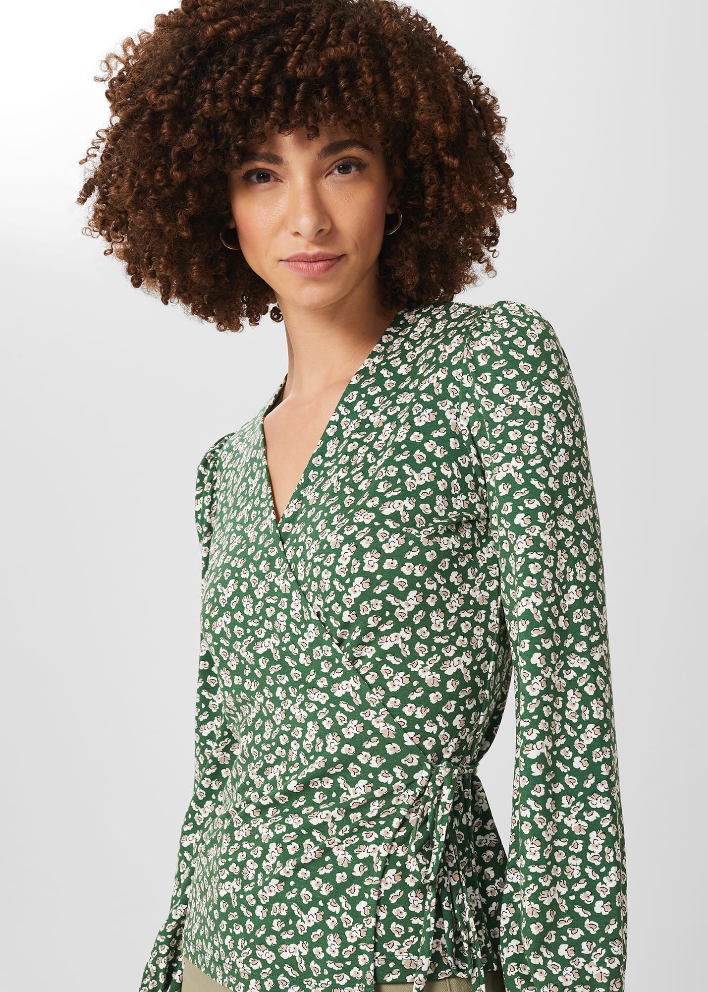Green wrap blouse clearance