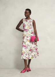 Carly Linen Dress, Ivory Multi, hi-res