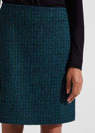 Teia Wool Skirt, Deep Teal Blue, hi-res