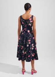 Kassandra Fit And Flare Dress, Navy Multi, hi-res