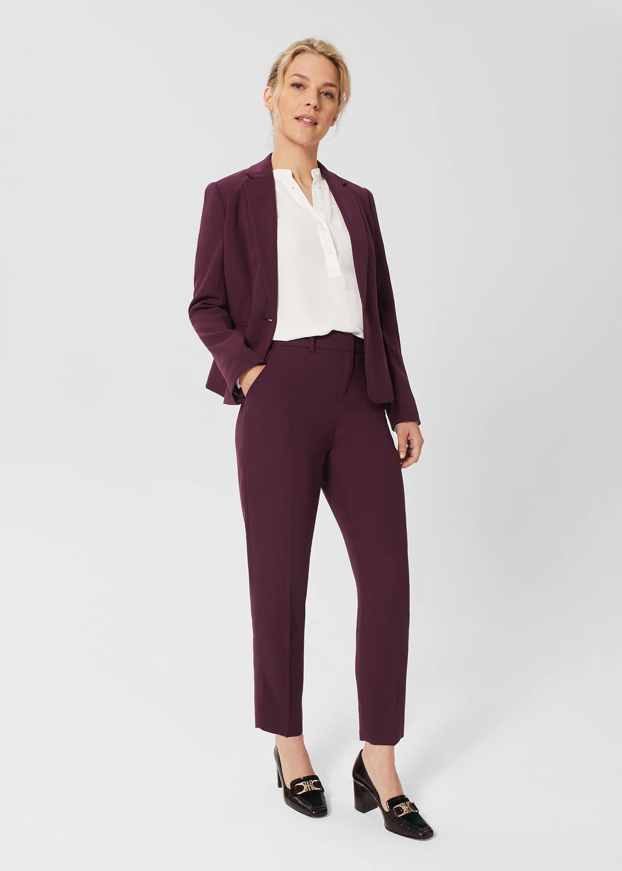 Petite Adelia Trousers, Deep Plum, hi-res