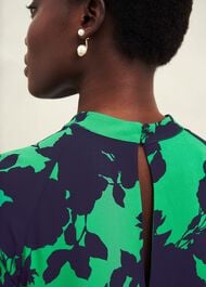 Georgia Dress, Green Navy, hi-res