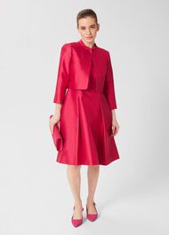 Petite Julietta Silk Blend Jacket, Fuchsia Pink, hi-res