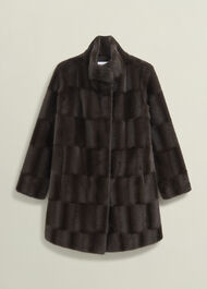 Petite Rosanne Faux Fur Coat, Alder Brown, hi-res