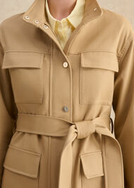 Chara Cotton Blend Jacket, Cashew Brown, hi-res