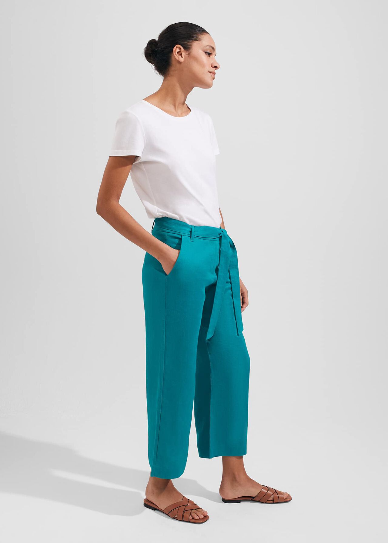 Jacqui Crop Pants, Lagoon Green, hi-res