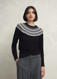 Greta Sparkle Fairisle Sweater , Navy Multi, hi-res